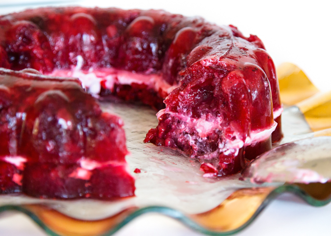 Our Festive Raspberry Cranberry Jello Mold - Shower of Roses Blog